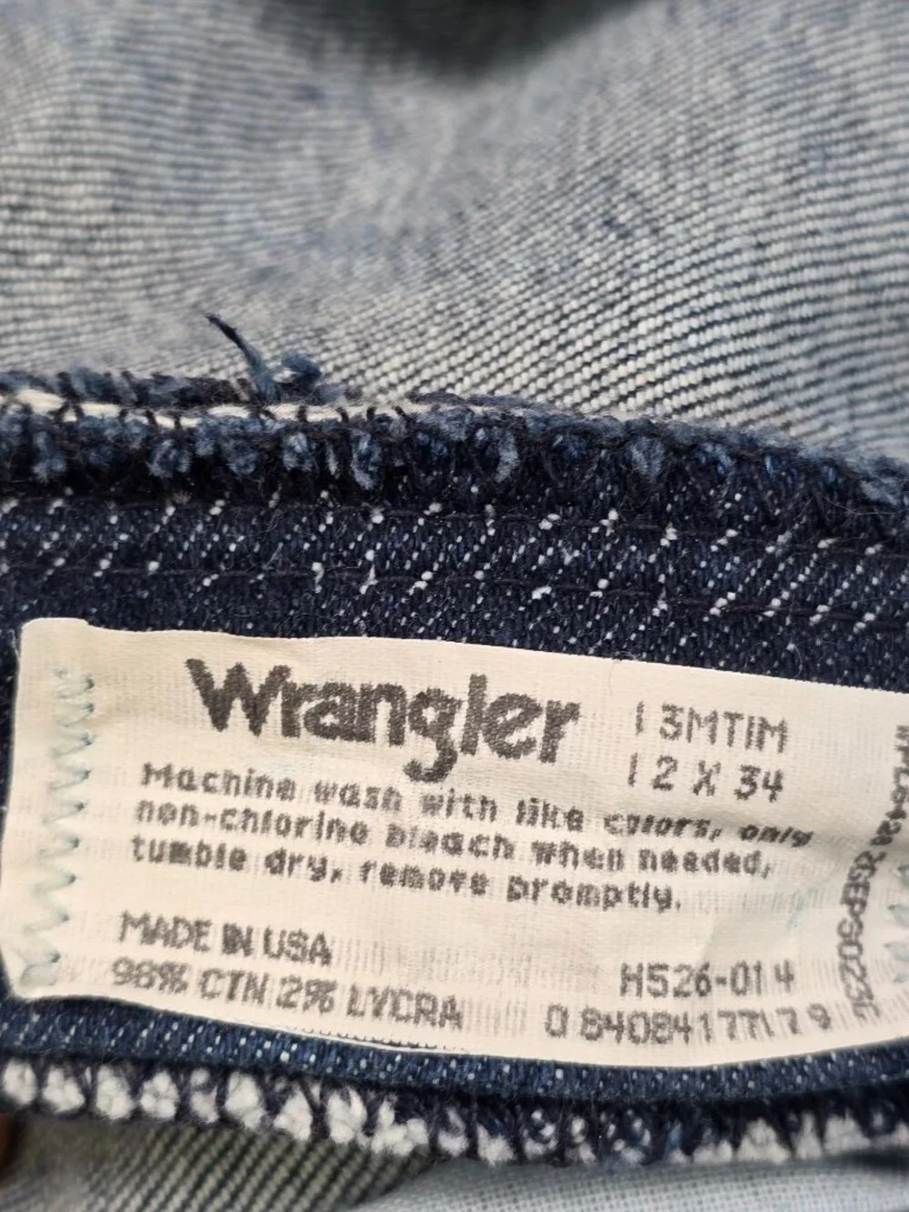 Vintage Wrangler High Waisted Womens 12 X 34 Blue Jeans Straight Fit Made In USA